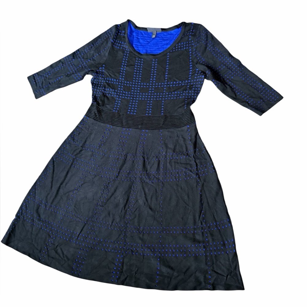Lane Bryant ladies Black/Blue Long Sleeve pullover stretch Dress size 14/16